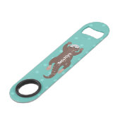 Cute otter diving cartoon speed flessenopener (Voorkant Gekanteld)