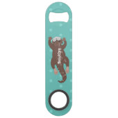 Cute otter diving cartoon speed flessenopener (Voorkant)