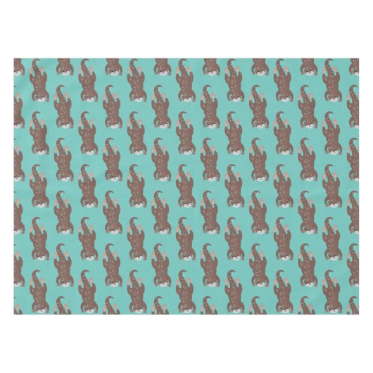 Cute otter diving cartoon tafelkleed (Voorkant (Horizontaal))