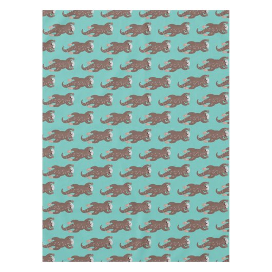 Cute otter diving cartoon tafelkleed (Voorkant)