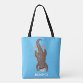 Cute otter diving cartoon tote bag (Achterkant)