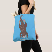 Cute otter diving cartoon tote bag (Dichtbij)