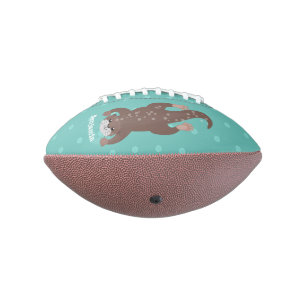 Cute otter-duiken op blauwgroen cartoon illustrati american football