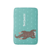 Cute otter-duiken op blauwgroen cartoon illustrati badmat (Voorkant Verticaal)