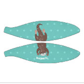 Cute otter-duiken op blauwgroen cartoon illustrati basketbal (Panelen)