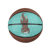 Cute otter-duiken op blauwgroen cartoon illustrati basketbal (Voorkant)