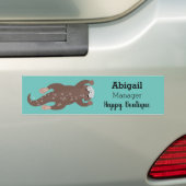 Cute otter-duiken op blauwgroen cartoon illustrati bumpersticker (Op auto)
