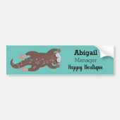Cute otter-duiken op blauwgroen cartoon illustrati bumpersticker (Voorkant)