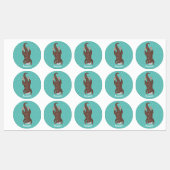 Cute otter-duiken op blauwgroen cartoon illustrati labels (Vel)