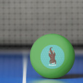 Cute otter-duiken op blauwgroen cartoon illustrati pingpongbal (Net)