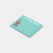 Cute otter-duiken op blauwgroen cartoon illustrati post-it® notes (Schuin)