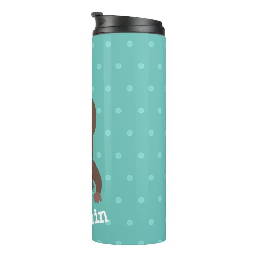 Cute otter-duiken op blauwgroen cartoon illustrati thermosbeker (Geroteerd rechts)