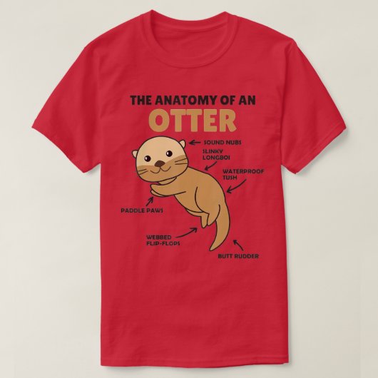 Cute Otter Explanation Anatomy Of An Otter - 3 T-shirt (Design voorkant)