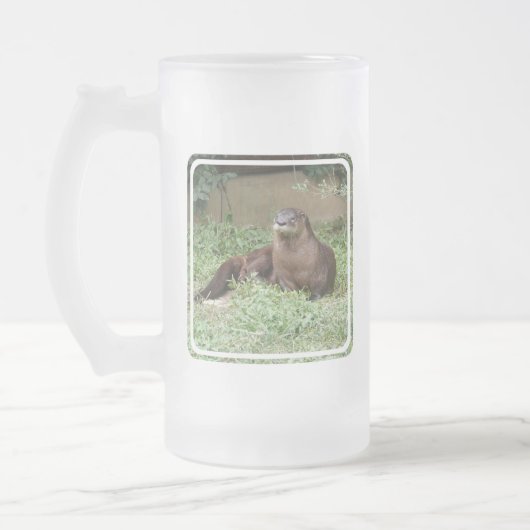 Cute Otter Frosted Beer Mok (Links)