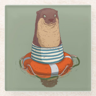 Cute Otter Glas Onderzetter