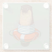 Cute Otter Glas Onderzetter Glazen Onderzetter (Achterkant)