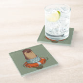 Cute Otter Glass Onderzetter (Schuin)