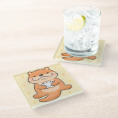 Cute Otter Glass Onderzetter (Schuin)
