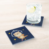 Cute Otter Glass Onderzetter (Schuin)