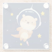Cute Otter Glass Onderzetter (Achterkant)