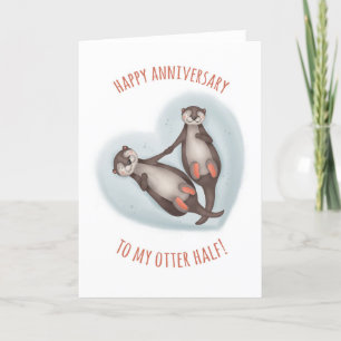 Cute Otter Half Jubileum Kaart