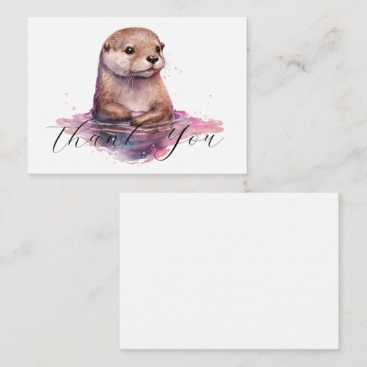 Cute Otter Hartelijk dank Notitiekaartje (Voorkant / Achterkant)