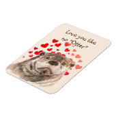 Cute Otter Hearts houdt van je als geen otter Magneet (Linkerzijde)