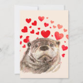 Cute Otter Hearts Sending Love Animal Kaart (Voorkant)