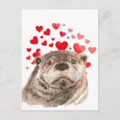 Cute Otter Hearts zend Al Mijn Liefde Briefkaart (Voorkant)