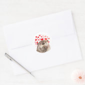 Cute Otter Hearts zend Al Mijn Liefde Ronde Sticker (Envelop)
