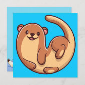 Cute Otter Holiday Card Feestdagenkaart (Voorkant / Achterkant)