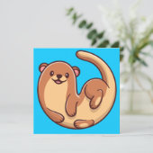 Cute Otter Holiday Card Feestdagenkaart (Staand voorkant)