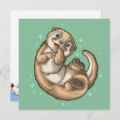 Cute Otter Holiday Card Feestdagenkaart (Voorkant / Achterkant)