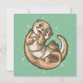 Cute Otter Holiday Card Feestdagenkaart (Voorkant)