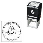Cute Otter Hoofd Naam Retouradres  Zelfinktende Stempel (In situ)