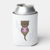 Cute Otter Hugging a Pink Heart Blikjeskoeler (Blikje Voorkant)