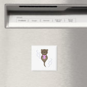 Cute Otter Hugging a Pink Heart Magneet (Insitu (Vaatwasser))