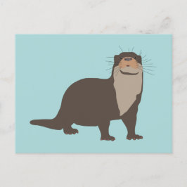 Cute Otter Illustration Feestdagenkaart