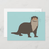 Cute Otter Illustration Feestdagenkaart (Voorkant / Achterkant)