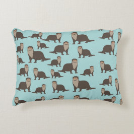 Cute Otter Illustration Pattern Accent Kussen