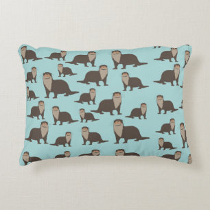 Cute Otter Illustration Pattern Accent Kussen