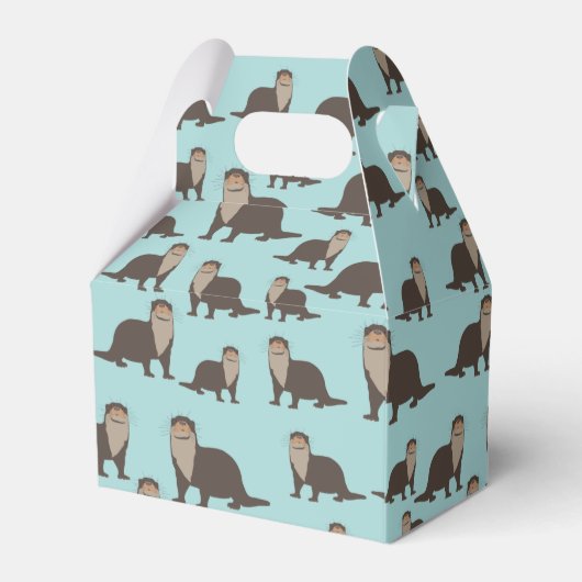 Cute Otter Illustration Pattern Bedankdoosjes (Achterkant)