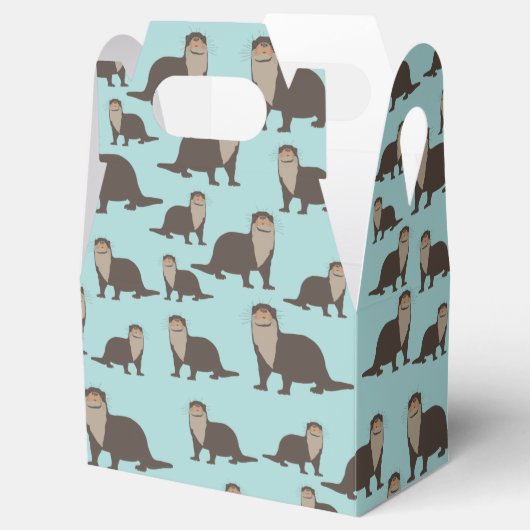 Cute Otter Illustration Pattern Bedankdoosjes (Geopend)