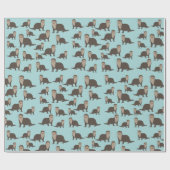 Cute Otter Illustration Pattern Cadeaupapier (Vlak)