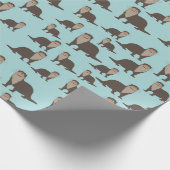 Cute Otter Illustration Pattern Cadeaupapier (Hoek)