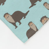 Cute Otter Illustration Pattern Fleece Deken (Hoek)