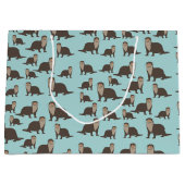 Cute Otter Illustration Pattern Groot Cadeauzakje (Voorkant)