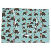 Cute Otter Illustration Pattern Groot Cadeauzakje (Achterkant)