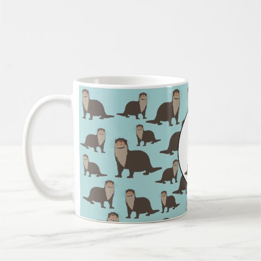 Cute Otter Illustration Pattern Koffiemok (Links)