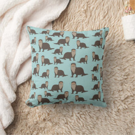 Cute Otter Illustration Pattern Kussen